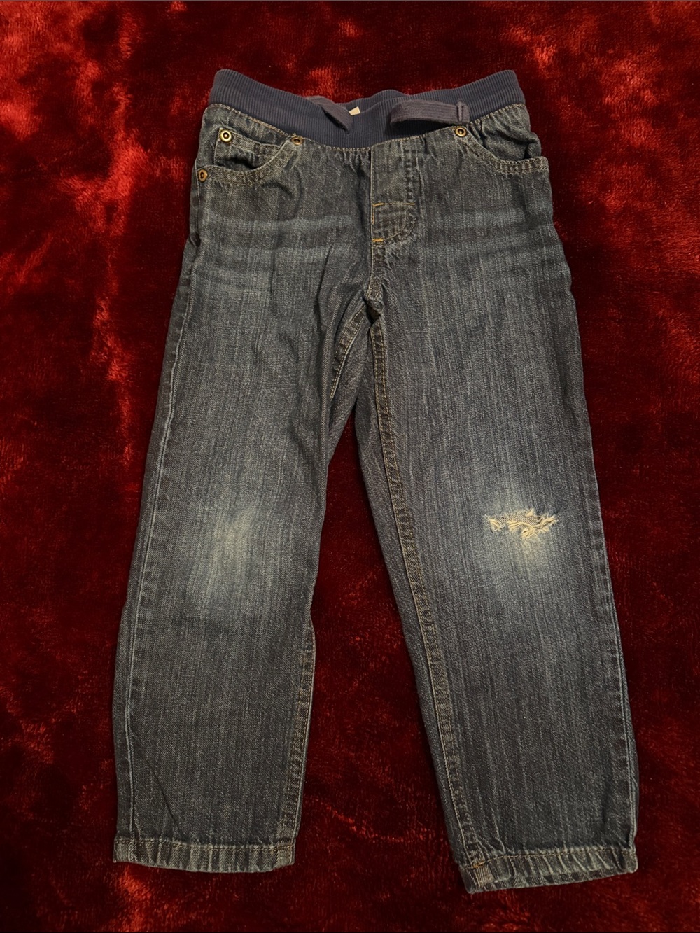 Dark Blue Boy’s Elastic Waist Denim Jeans